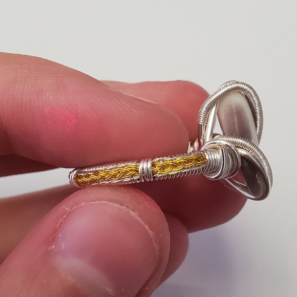 "Dream Stripes" Dream amethyst handmade wire wrap ring size 7 - Picture 5 of 7